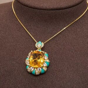 Citrine turquoise s925 necklace